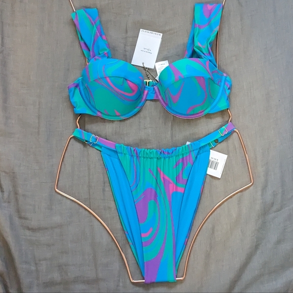 WeWoreWhat Claudia Top Ruched String Bottom Bikini - Picture 2 of 5